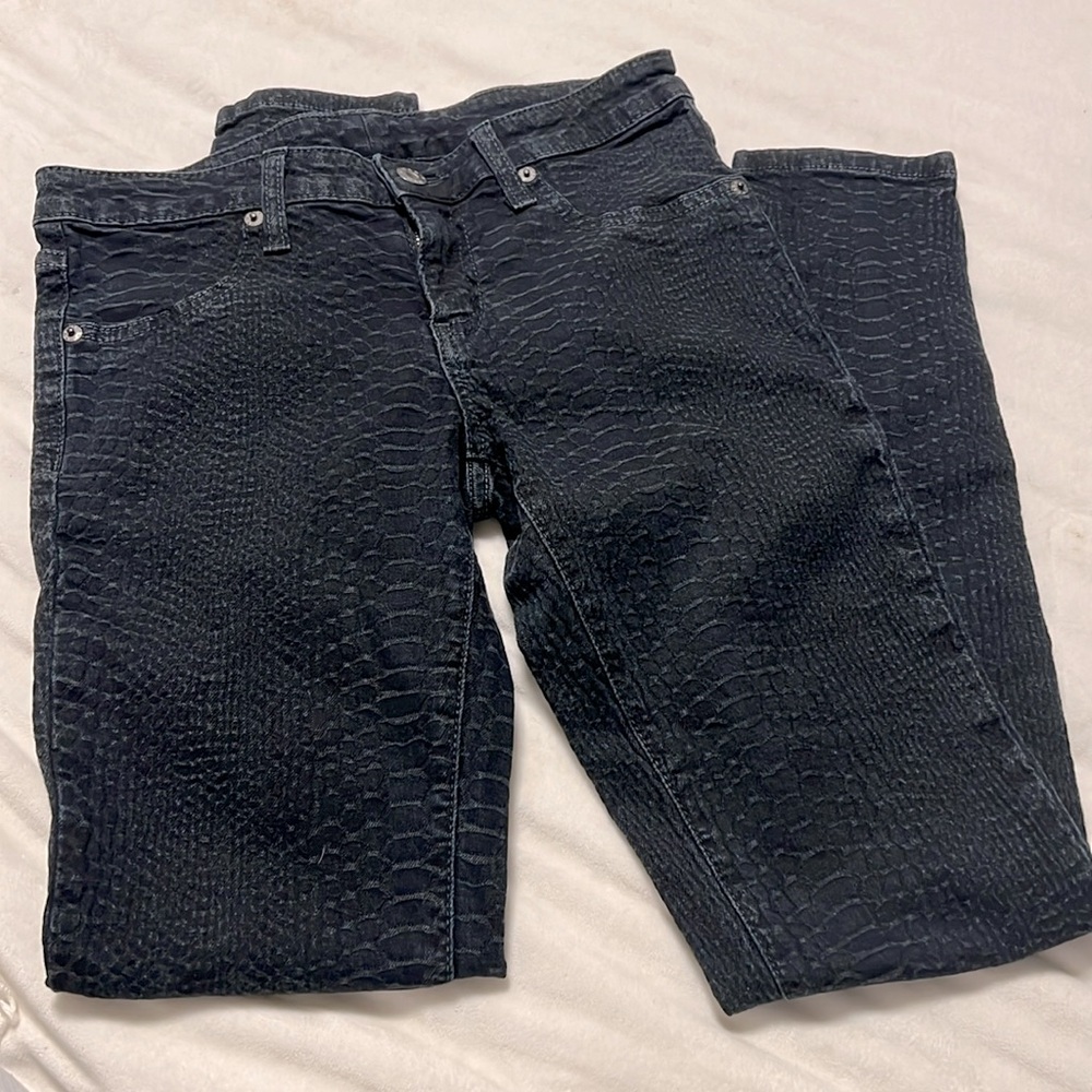 CARMAR Black denim snake skin jeans